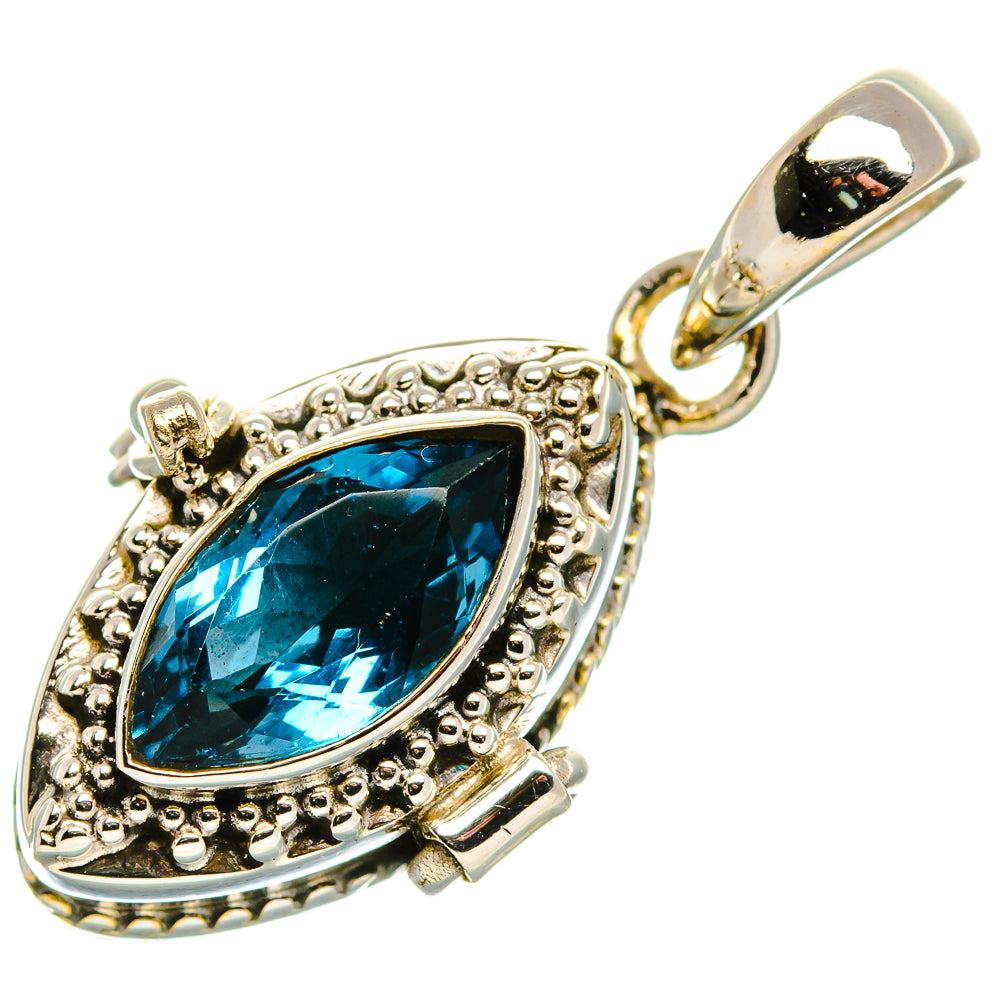 Poison Blue Topaz 925 Sterling Silver Pendant 1 3/8" (925 Sterling Silver) PD37671