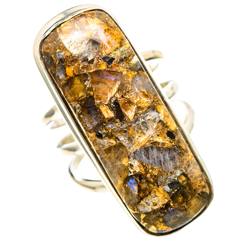 Large Brecciated Labradorite 925 Sterling Silver Ring Size 6.5 (925 Sterling Silver) RING137520