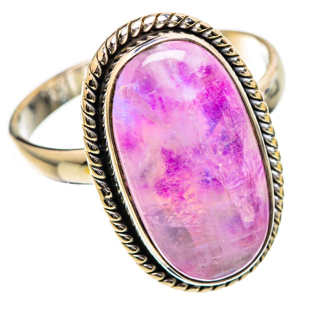 Large Pink Moonstone Ring Size 13.25 (925 Sterling Silver) RING135922