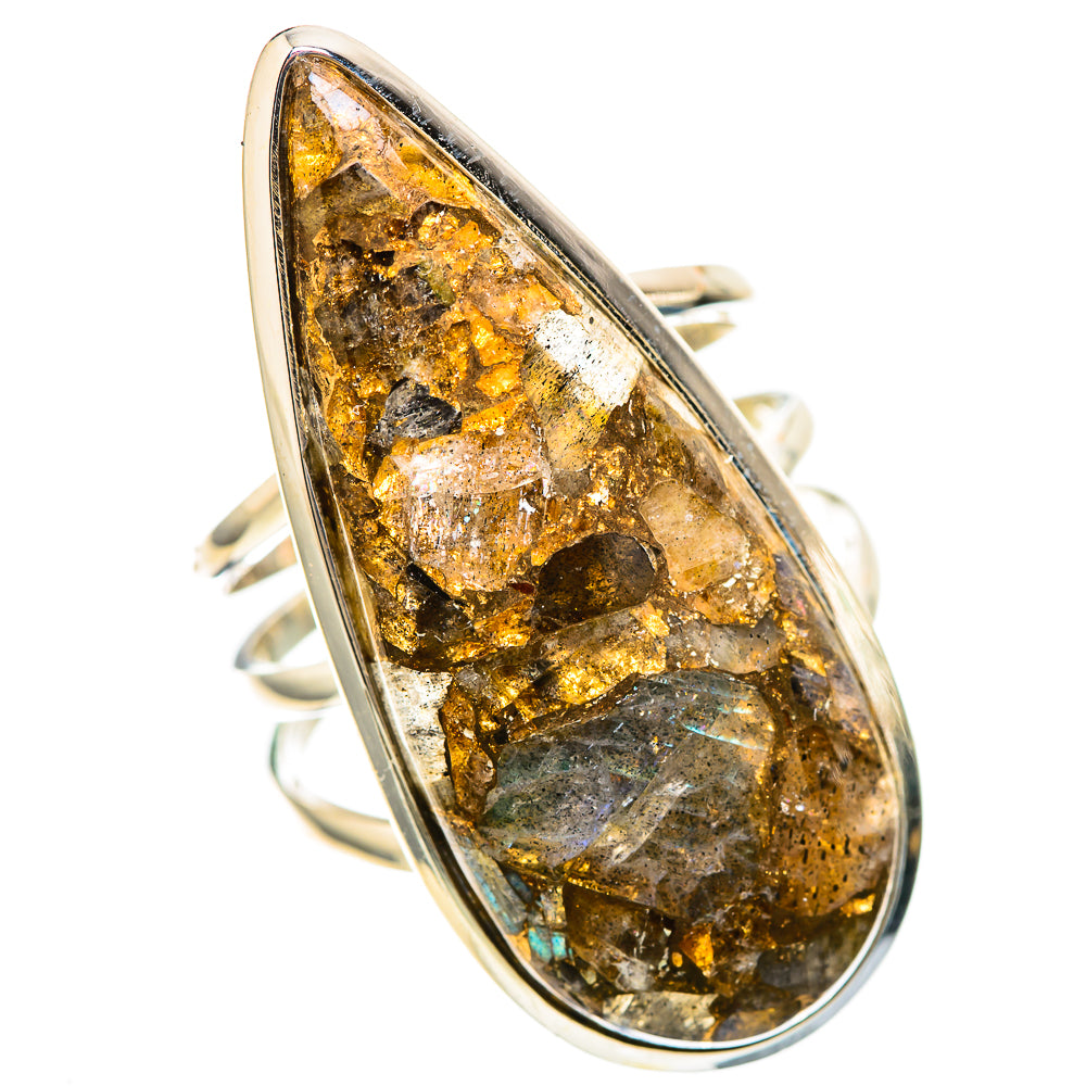 Large Brecciated Labradorite Ring Size 9.5 (925 Sterling Silver) RING136519