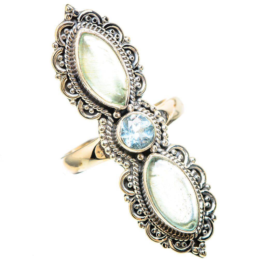Large Natural Aquamarine, Blue Topaz 925 Sterling Silver Ring Size 8 (925 Sterling Silver) RING137337