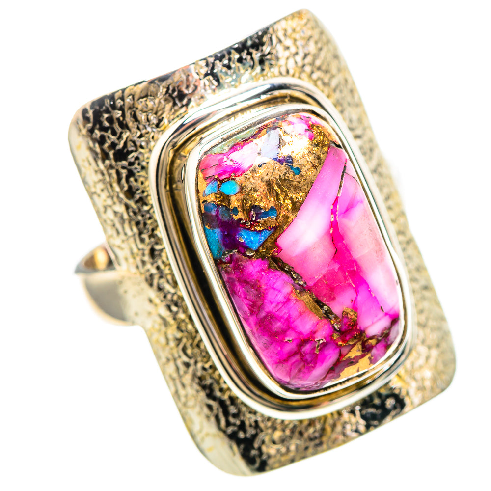 Kingman Pink Dahlia Turquoise Ring Size 8 (925 Sterling Silver) RING136979