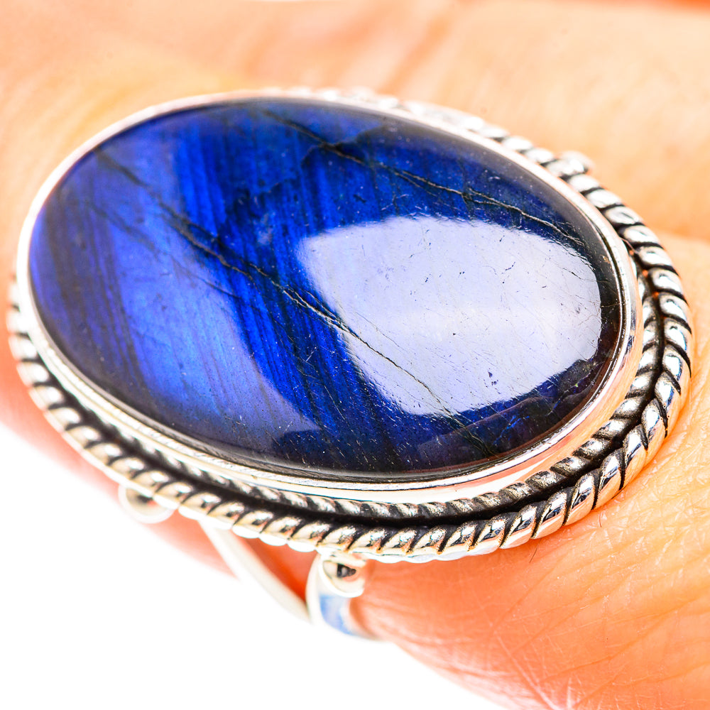 Large Labradorite Ring Size 7.25 (925 Sterling Silver) RING136751