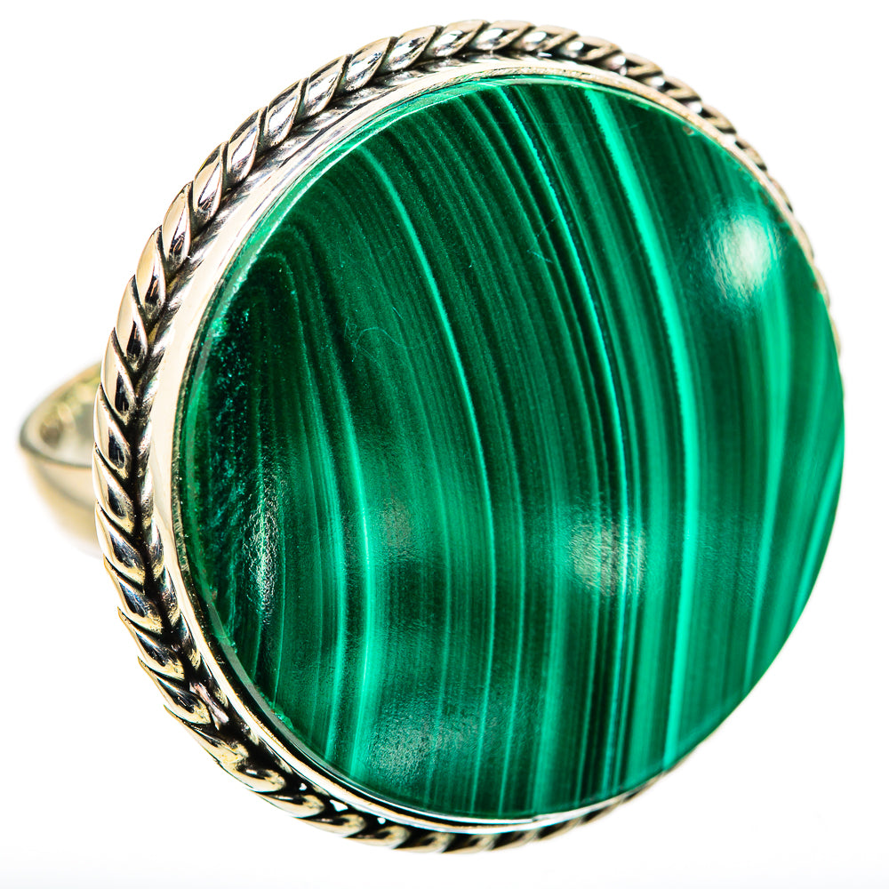 Huge Malachite Ring Size 10 (925 Sterling Silver) RING135732