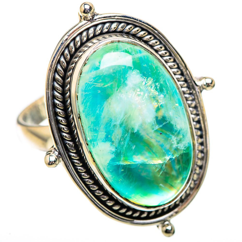 Large Green Moonstone Ring Size 9.25 (925 Sterling Silver) RING135905