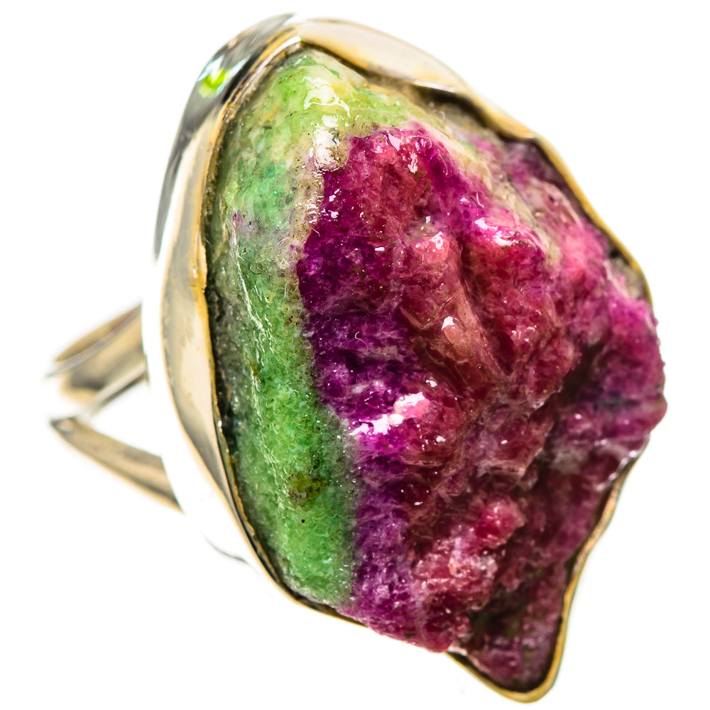 Large Rough Ruby Zoisite 925 Sterling Silver Ring Size 8.5 (925 Sterling Silver) RING137787
