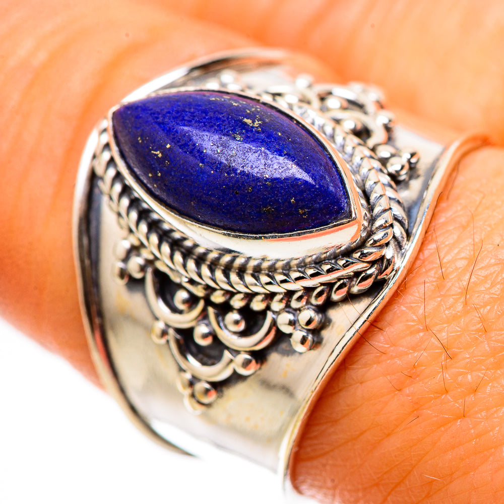 Anasilvercos Lapis Lazuli Ring Size 8.5 (925 Sterling Silver)