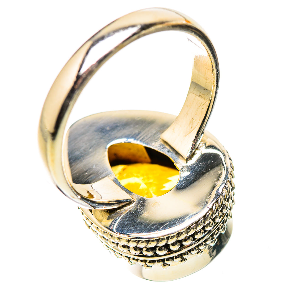 Anasilvercos Faceted Citrine Ring Size 7.5 (925 Sterling Silver)