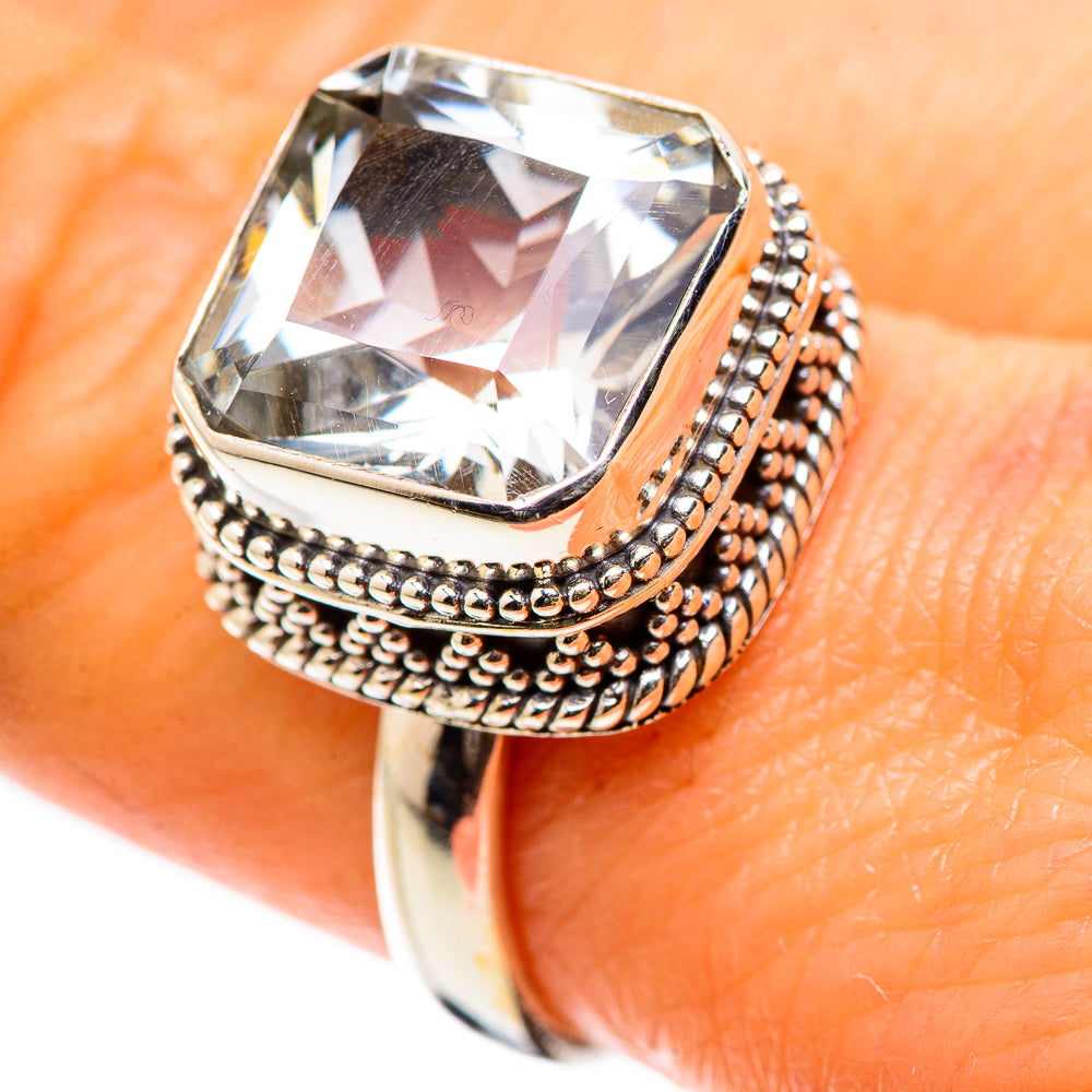 Anasilvercos White Quartz Ring Size 8.5 (925 Sterling Silver)
