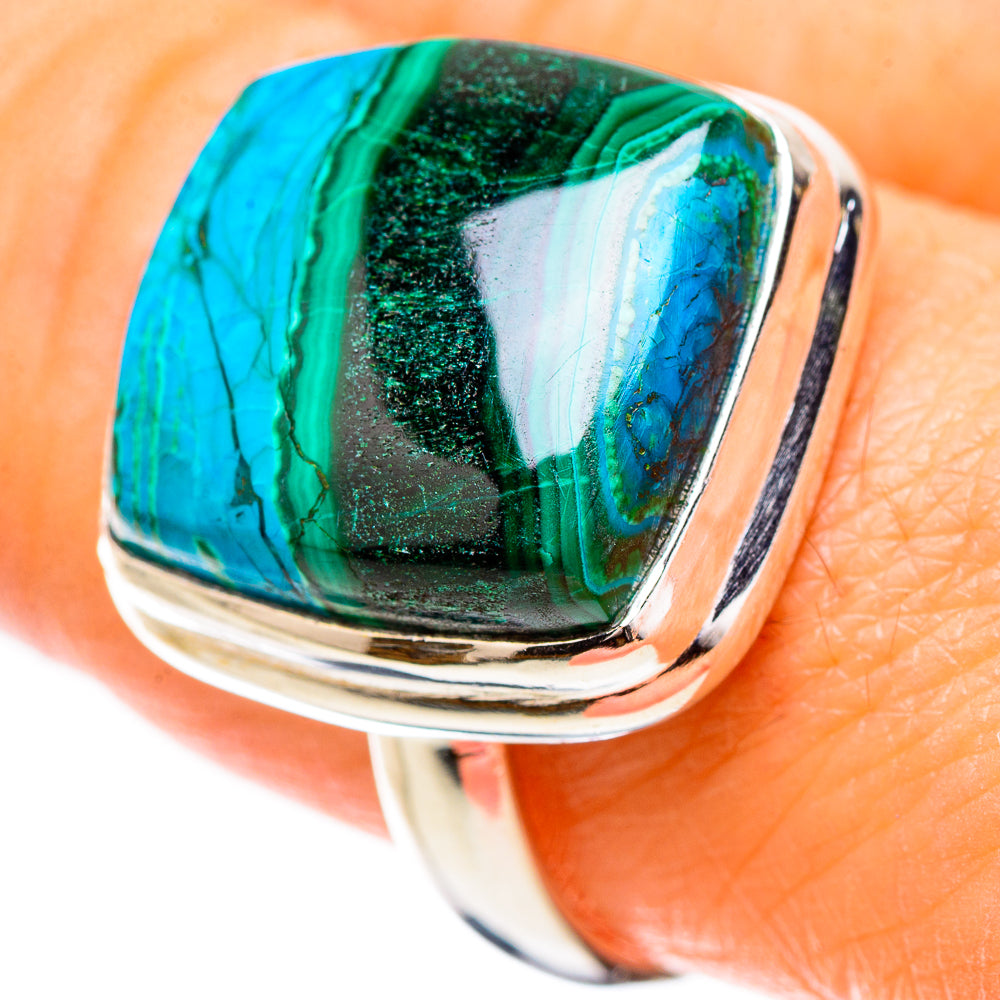 Malachite In Chrysocolla 925 Sterling Silver Ring Size 9 Ana Co R135314