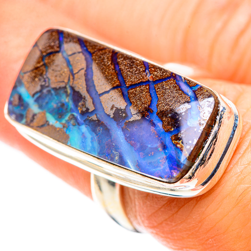 Large Australian Boulder Opal Ring Size 6.75 (925 Sterling Silver) RING136937