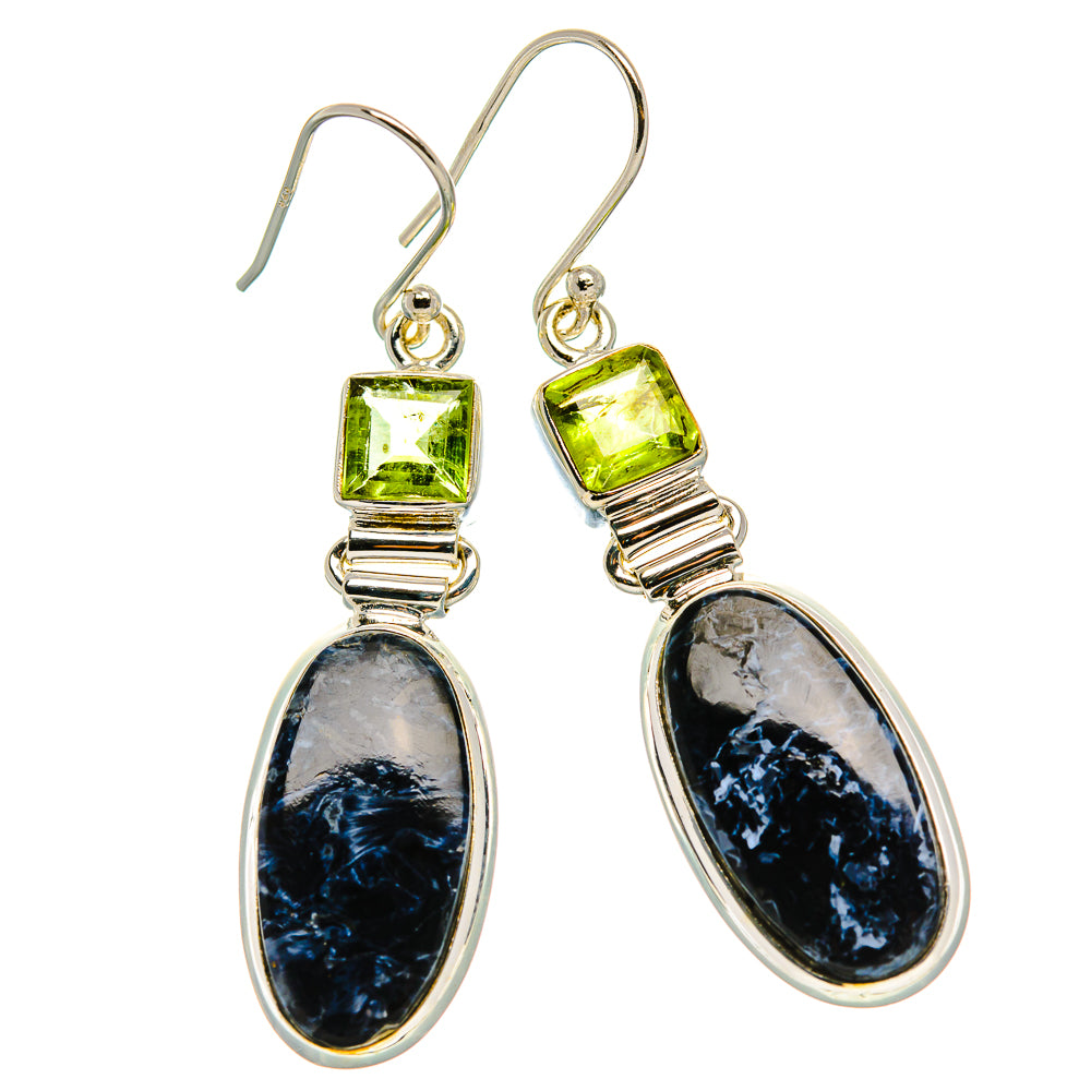 Pietersite, Peridot Earrings 2" (925 Sterling Silver) EARR431752