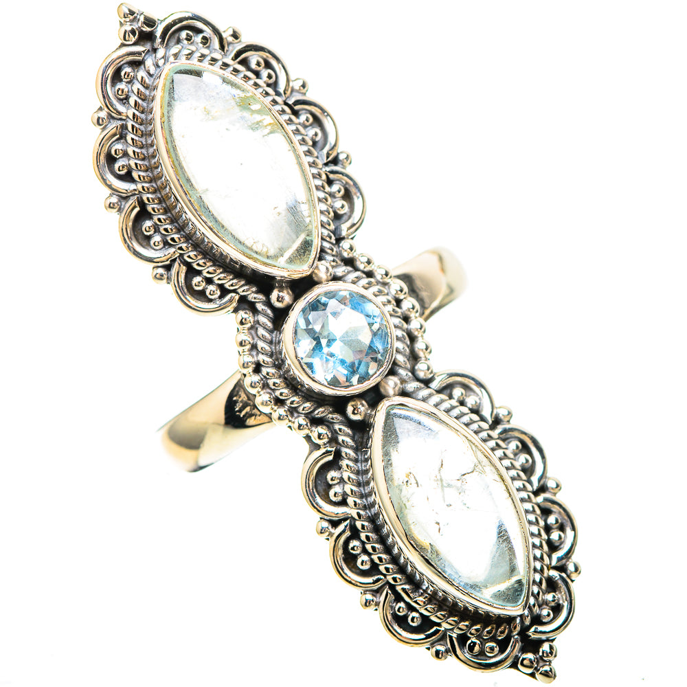 Large Natural Aquamarine, Blue Topaz 925 Sterling Silver Ring Size 6.25 (925 Sterling Silver) RING137367