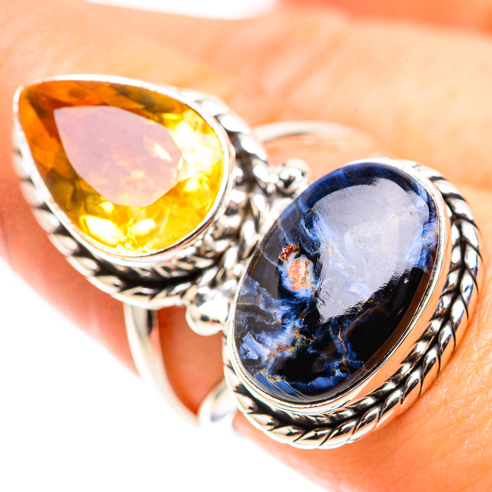 Large Pietersite, Citrine Ring Size 7.5 (925 Sterling Silver) RING136963