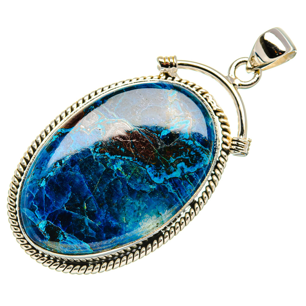 Shattuckite 925 Sterling Silver Pendant 2" Ana Co P37040
