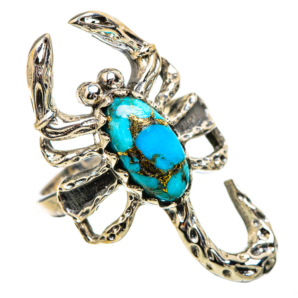Blue Copper Composite Turquoise Ring Size 8 (925 Sterling Silver) RING135236