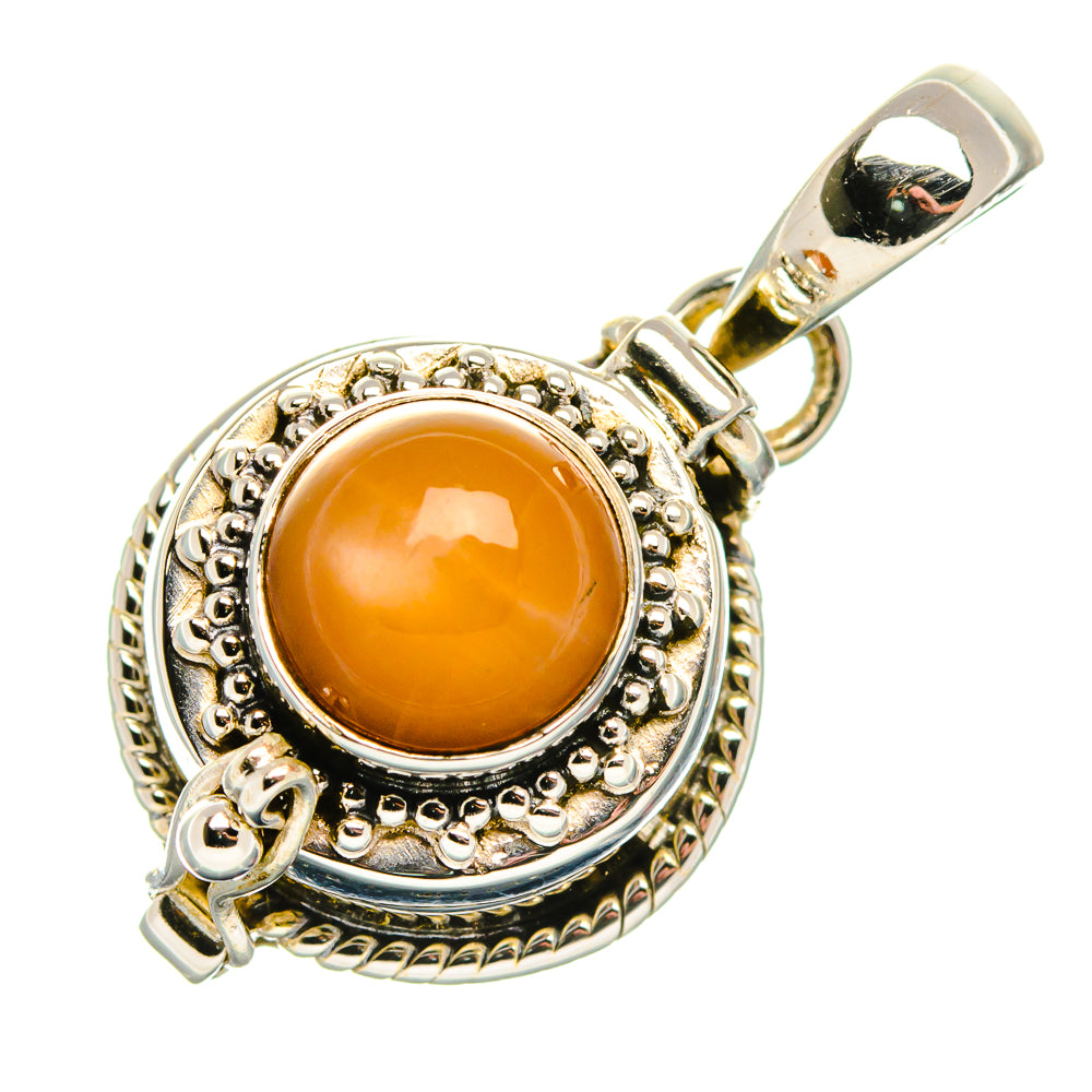 Poison Peach Moonstone Pendant 1 1/4" (925 Sterling Silver) PD37439
