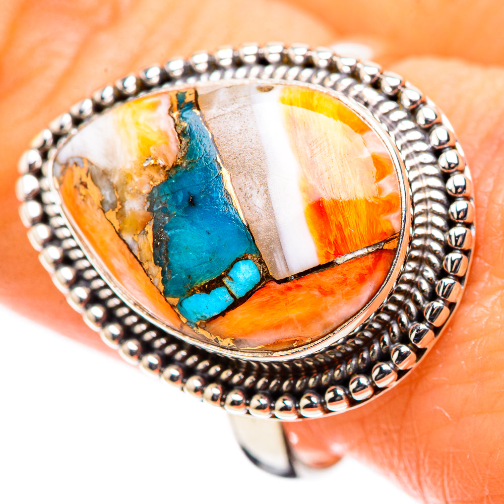 Anasilvercos Spiny Oyster Turquoise Ring Size 10 (925 Sterling Silver)