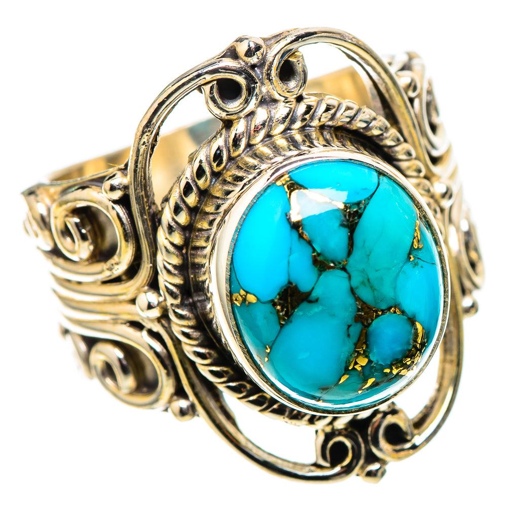 Blue Copper Composite Turquoise 925 Sterling Silver Ring Size 6.75 (925 Sterling Silver) RING137645