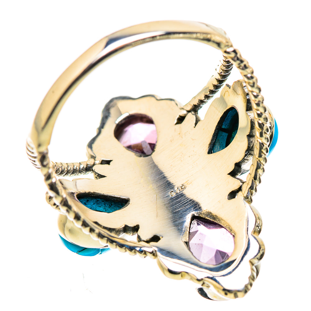 Large Faceted Amethyst, Sleeping Beauty Turquoise Ring Size 10 (925 Sterling Silver) RING135574