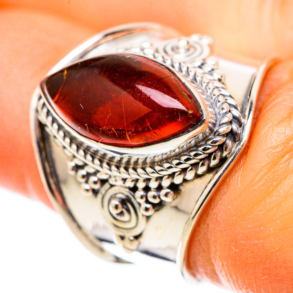 Anasilvercos Baltic Amber Ring Size 6.5 (925 Sterling Silver)
