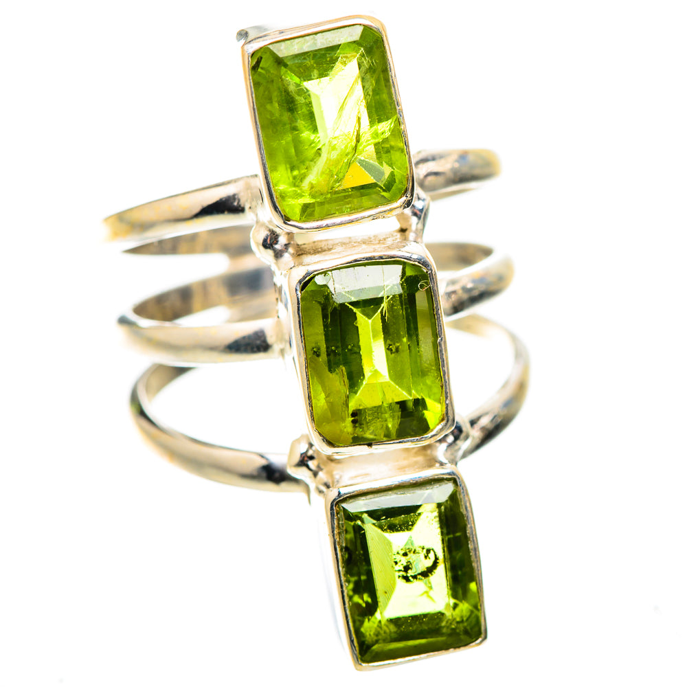 Anasilvercos Peridot Ring Size 6.75 (925 Sterling Silver)