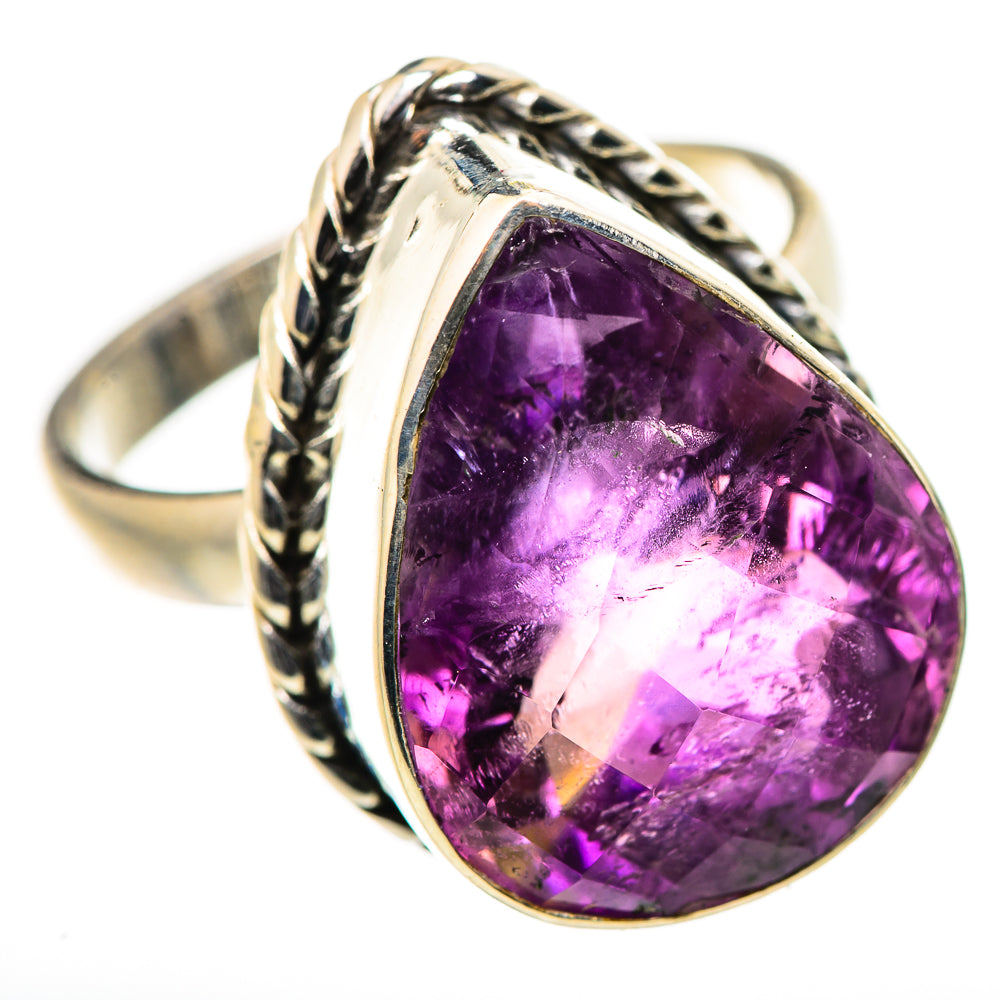 Large Faceted Amethyst Ring Size 9.75 (925 Sterling Silver) RING134704