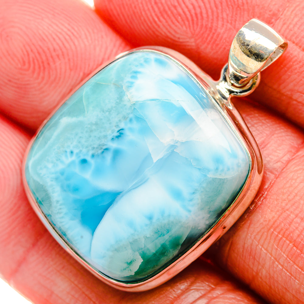 Larimar Pendant 1 3/8" (925 Sterling Silver) PD37523