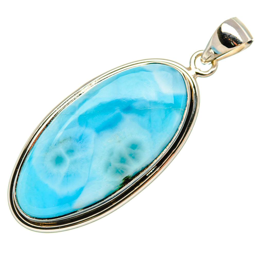 Larimar Pendant 1 7/8" (925 Sterling Silver) PD37362