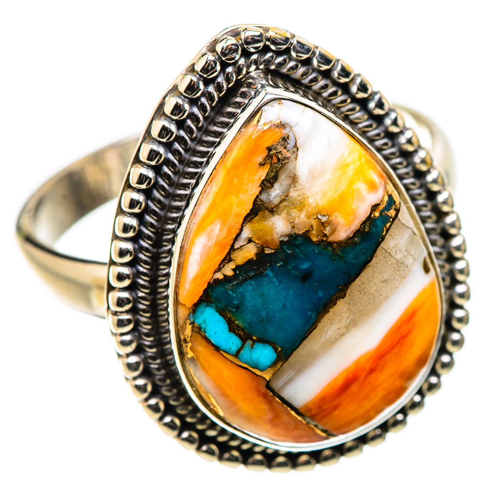 Anasilvercos Spiny Oyster Turquoise Ring Size 10 (925 Sterling Silver)