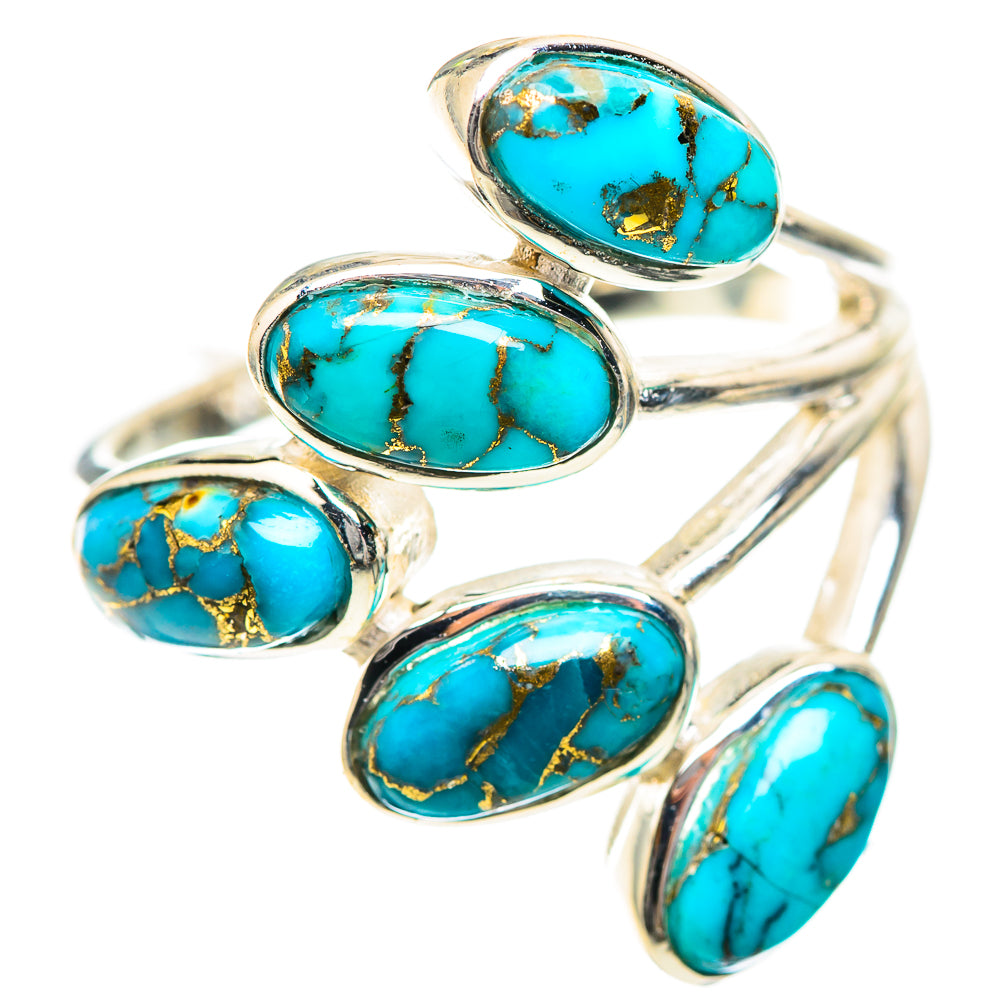 Blue Copper Composite Turquoise Ring Size 8.25 (925 Sterling Silver) RING136249