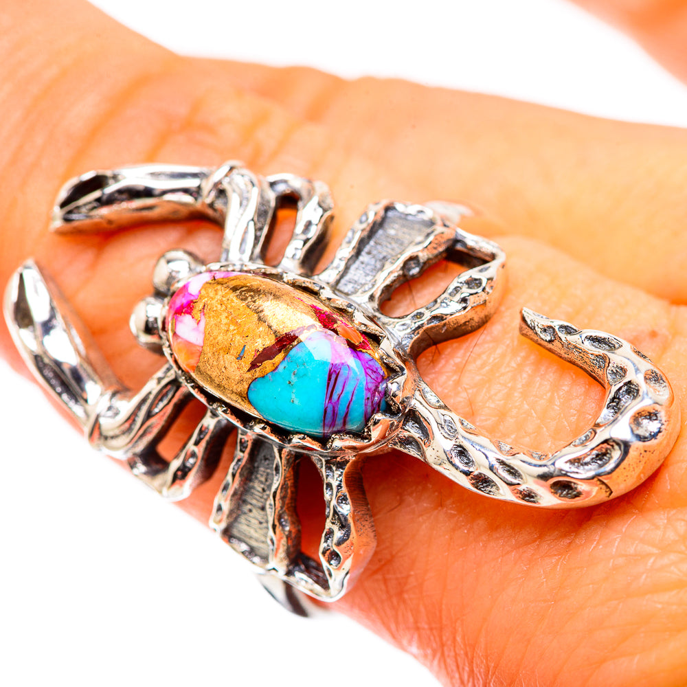 Kingman Pink Dahlia Turquoise Ring Size 9 (925 Sterling Silver) RING135415
