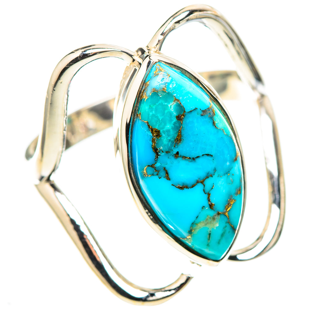 Blue Copper Composite Turquoise Ring Size 9.5 (925 Sterling Silver) RING136916