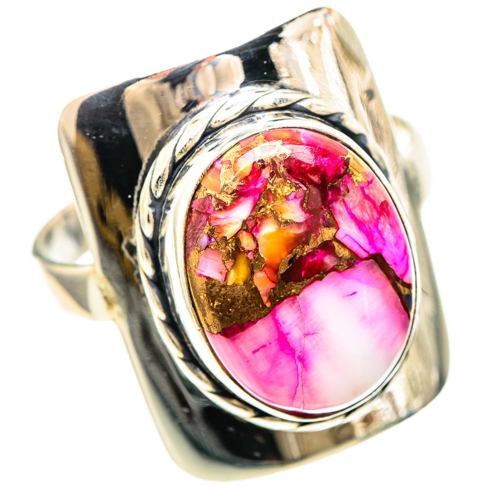 Kingman Pink Dahlia Turquoise Ring Size 11.5 (925 Sterling Silver) RING137096