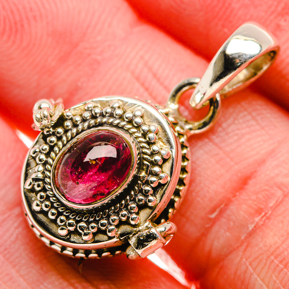 Poison Pink Tourmaline Pendant 1 1/8" (925 Sterling Silver) PD37541