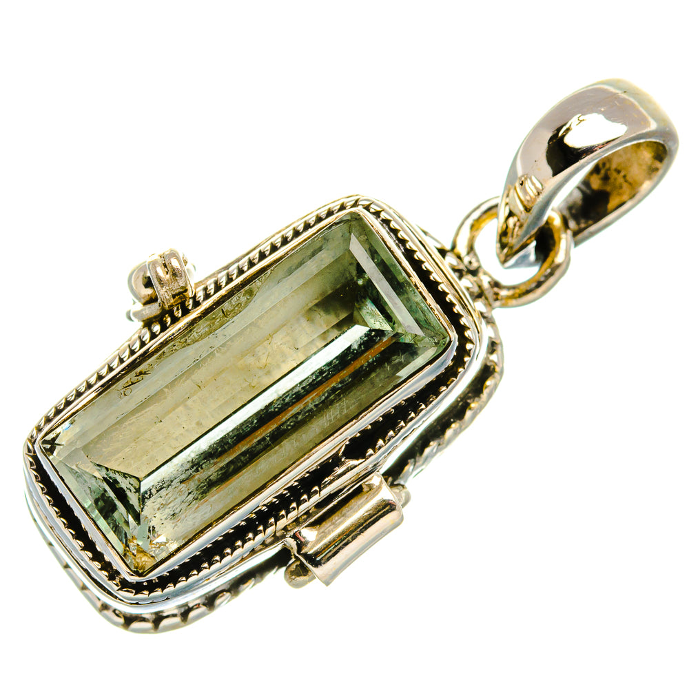 Poison Faceted Green Amethyst Pendant 1 3/8" (925 Sterling Silver) PD37608
