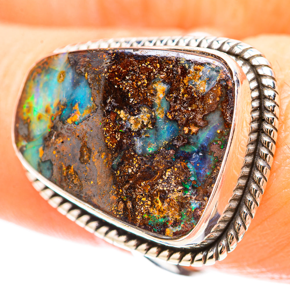 Australian Boulder Opal Ring Size 7.75 (925 Sterling Silver) RING136310
