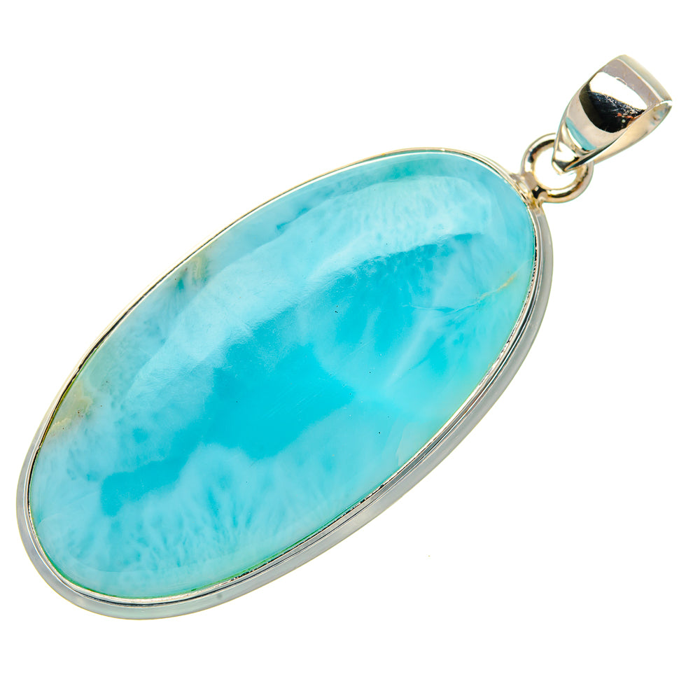 Larimar 925 Sterling Silver Pendant 2" Ana Co P37366