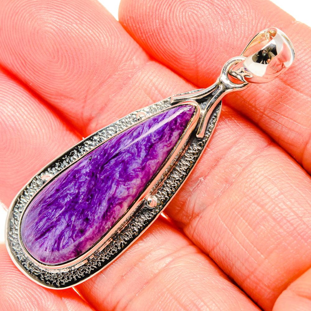Charoite Pendant 2" (925 Sterling Silver) PD36380