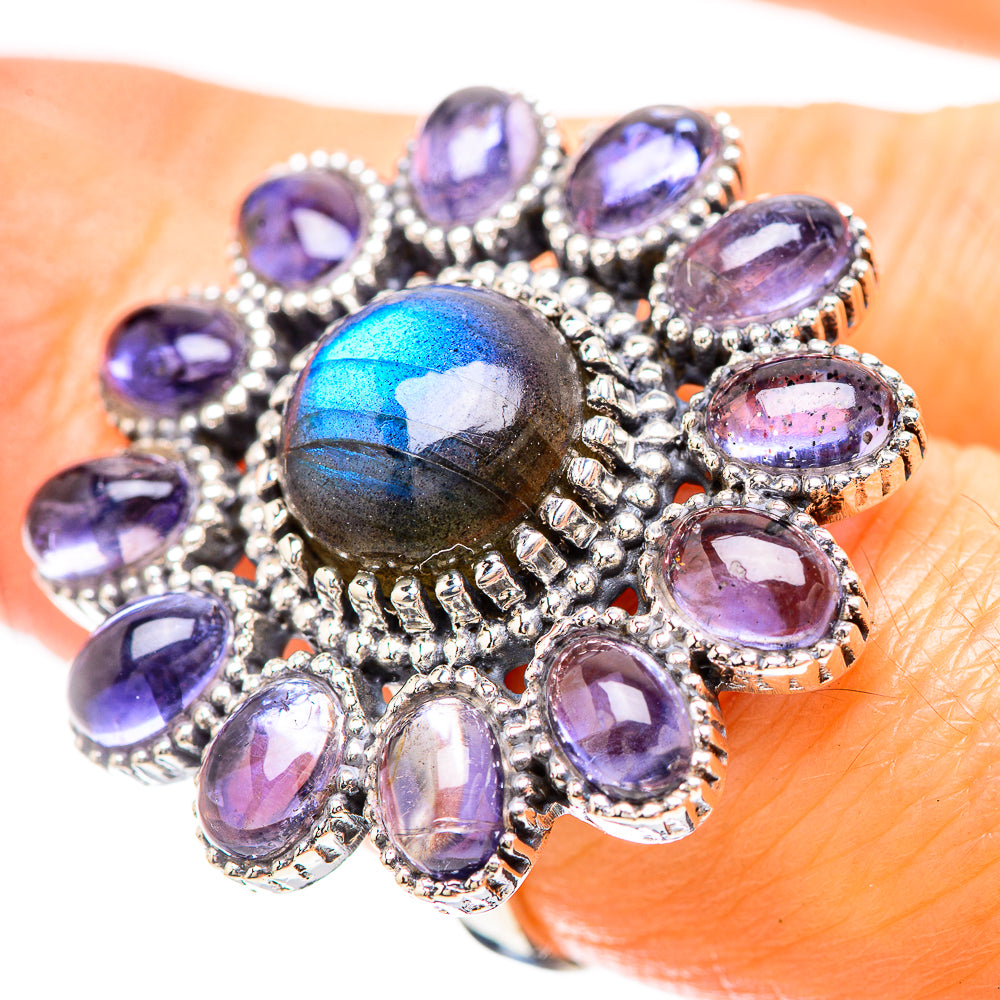 Large Labradorite, Tanzanite Ring Size 7.25 (925 Sterling Silver) RING136547
