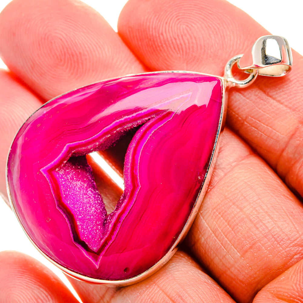 Pink Window Druzy Pendant 2" (925 Sterling Silver) PD36998