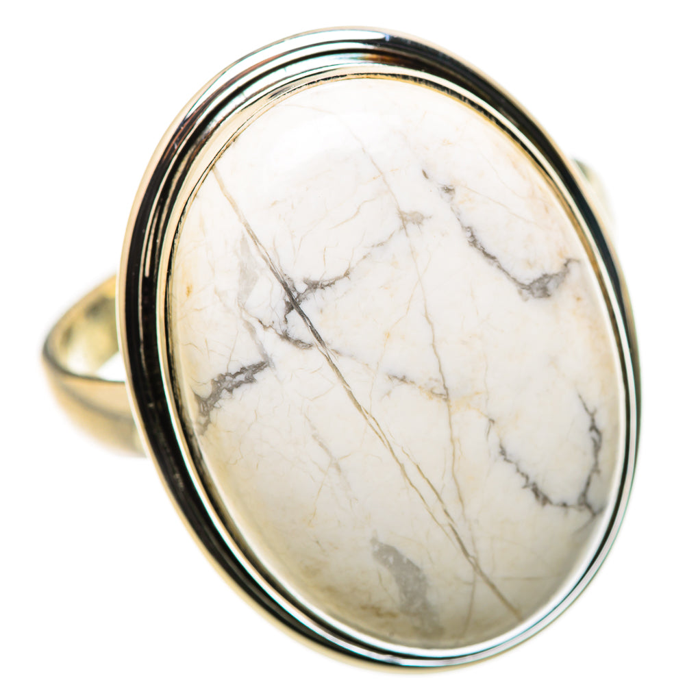 Large Howlite Ring Size 14 (925 Sterling Silver) RING134758