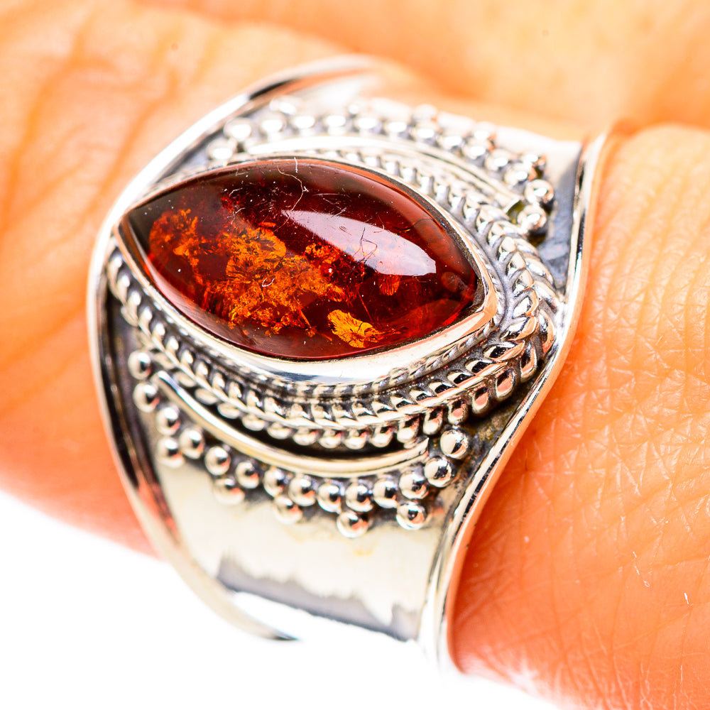 Baltic Amber Ring Size 9 (925 Sterling Silver) RING136775