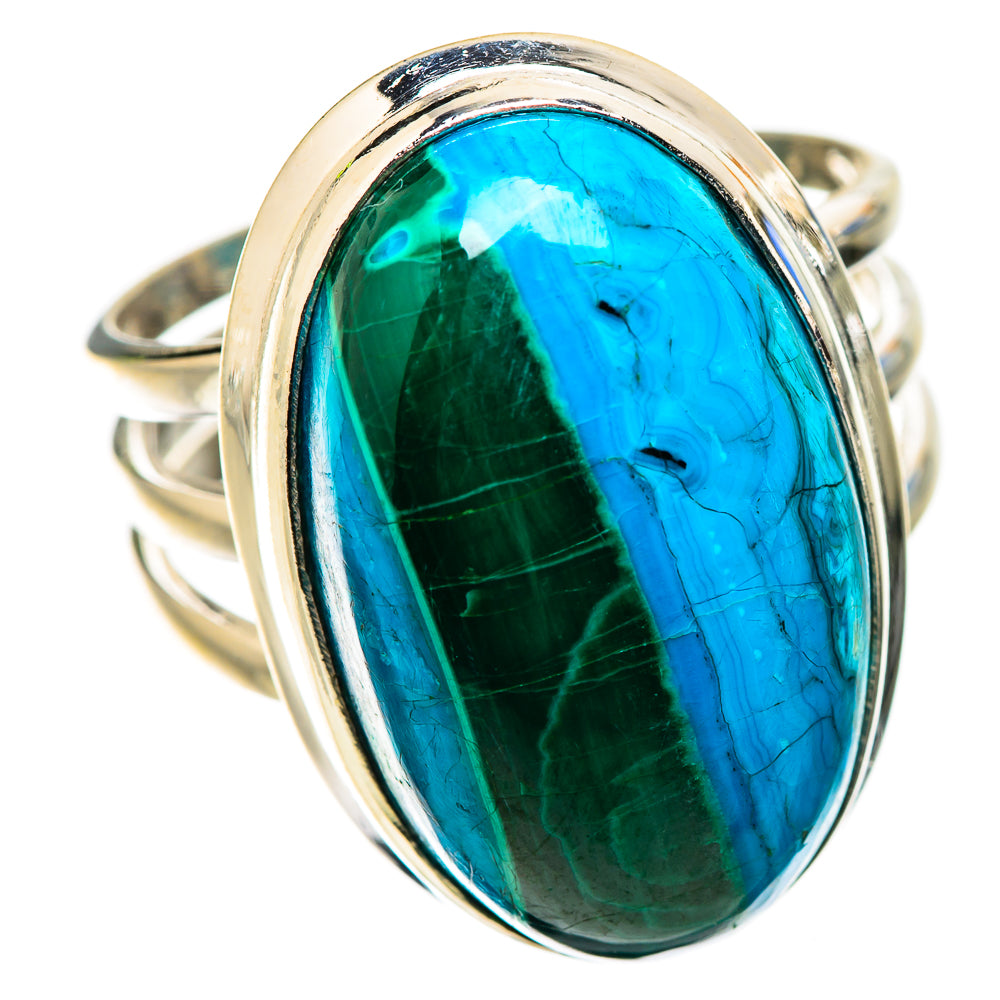 Anasilvercos Malachite In Chrysocolla Ring Size 9 (925 Sterling Silver)