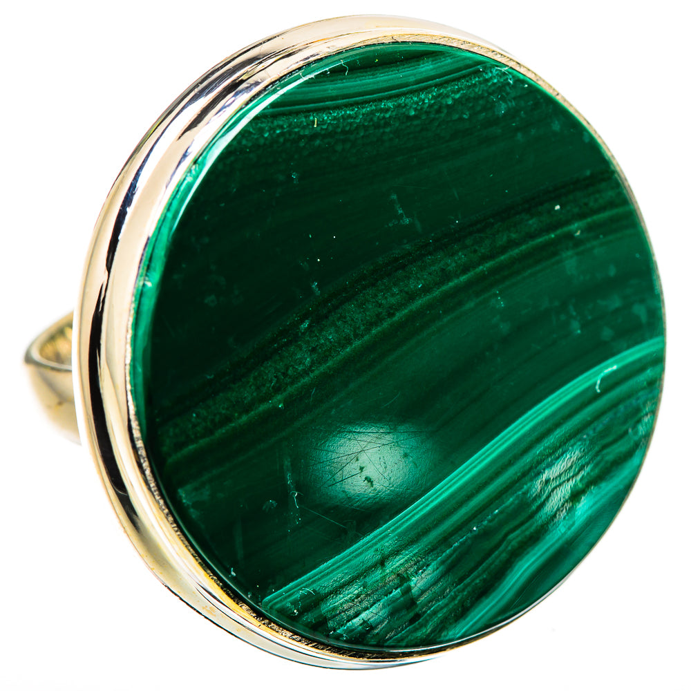 Huge Malachite Ring Size 6.5 (925 Sterling Silver) RING135765