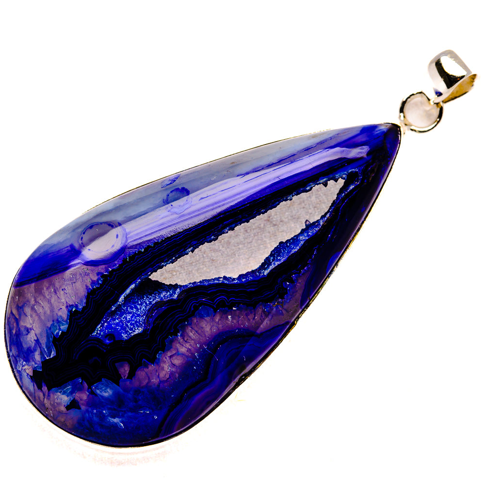 Huge Purple Window Druzy Pendant 3" (925 Sterling Silver) PD37327