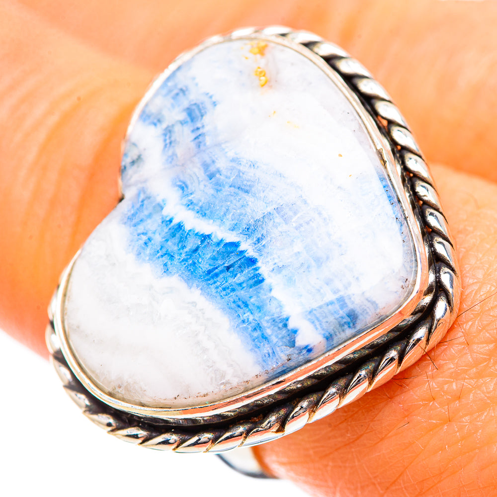 Large Blue Scheelite Ring Size 7 (925 Sterling Silver) RING135346