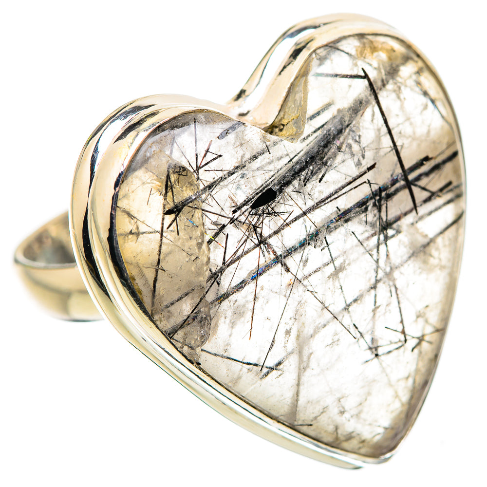 Anasilvercos Large Tourmalinated Quartz Ring Size 9.75 (925 Sterling Silver)