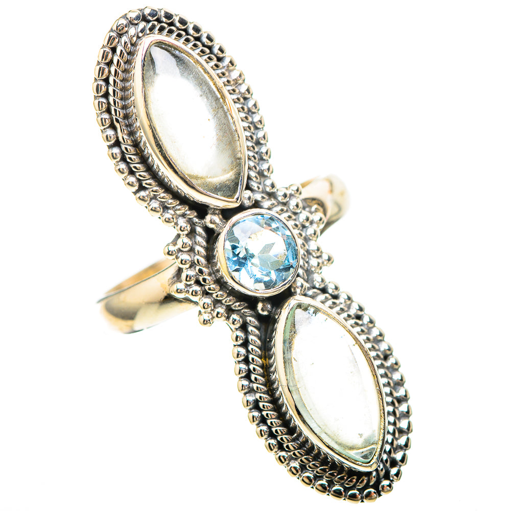 Large Aquamarine, Blue Topaz Ring Size 7.25 (925 Sterling Silver) RING137168