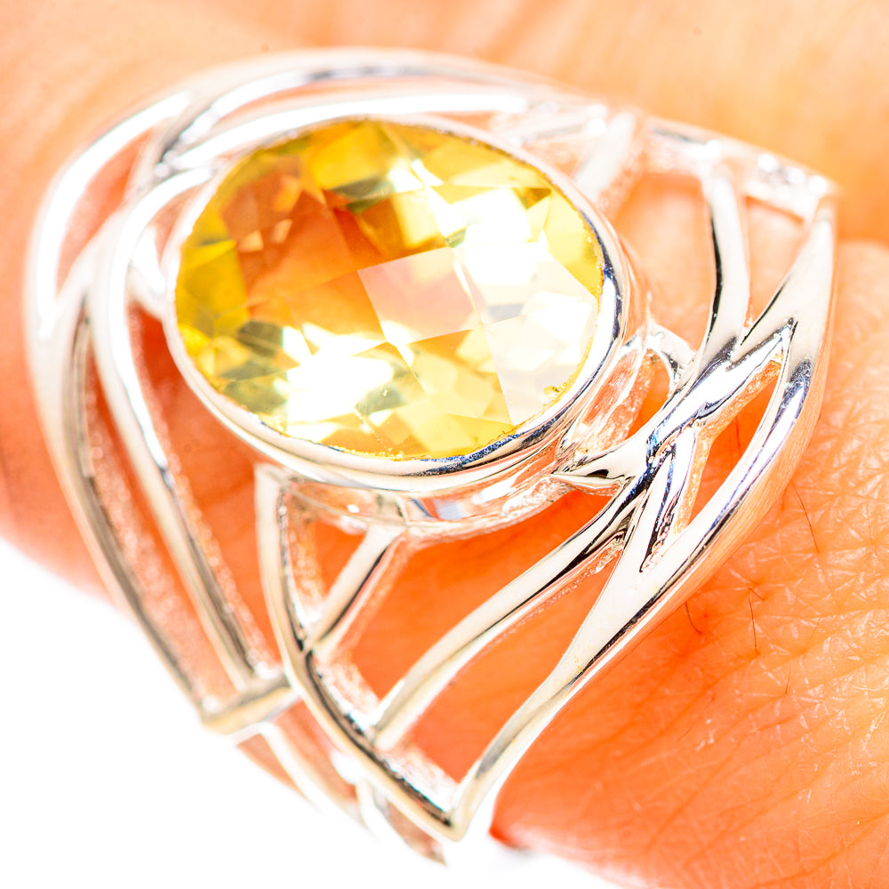 Faceted Citrine Ring Size 7.5 (925 Sterling Silver) RING137086